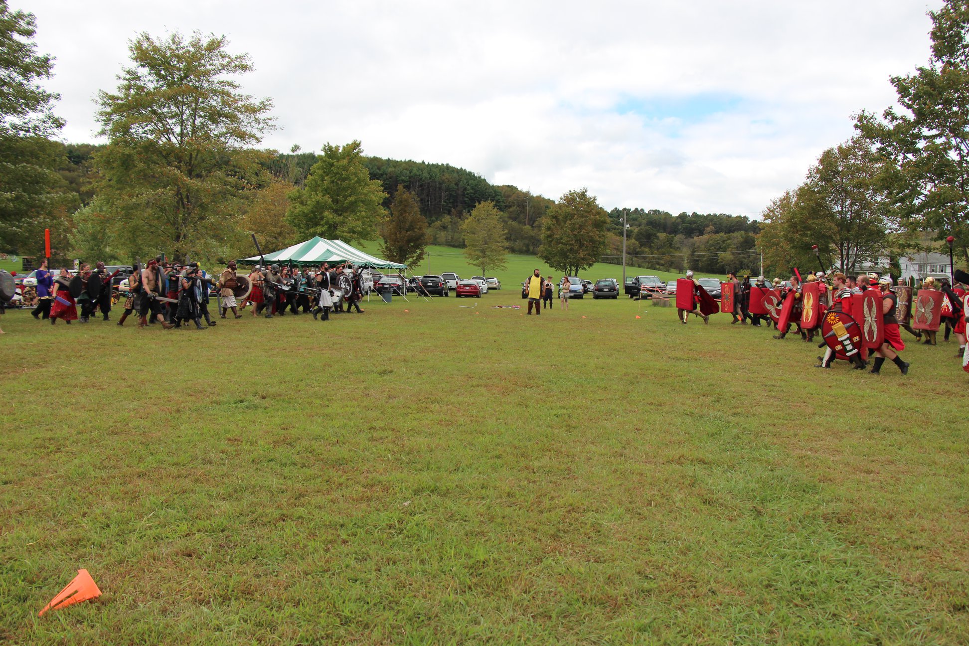 Warbands armies massing on the battlefield